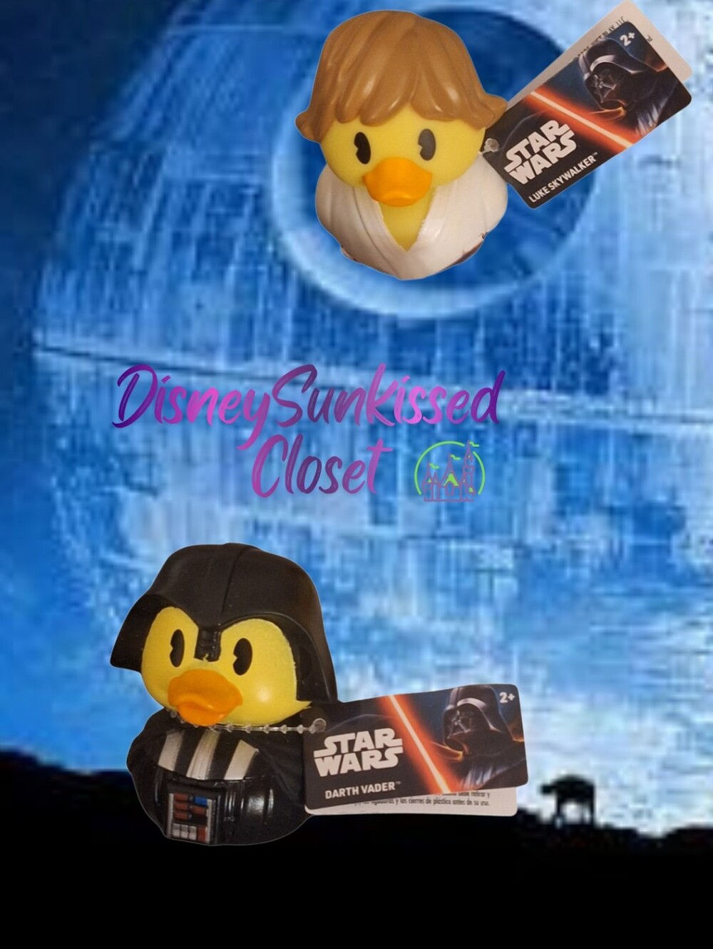 Duckalooz Star Wars Darth Vader Luke Skywalker Set of Ducks